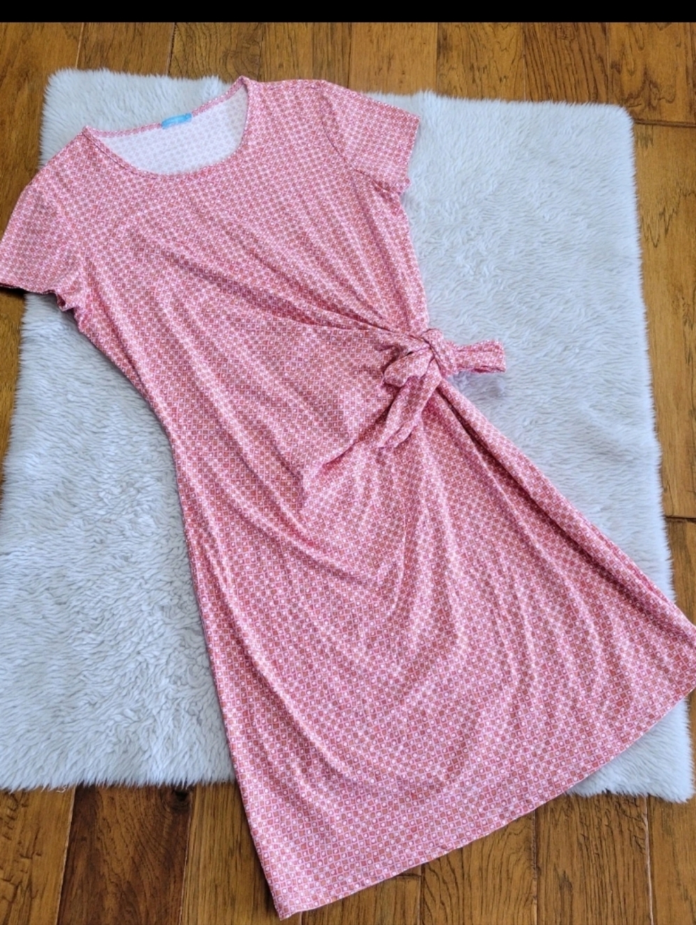 J.McLaughlin Womens Pink Havana Catalina Cloth Side Tie Preppy Coastal Dress XL